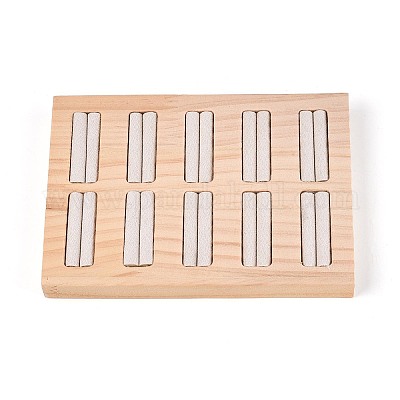 Подставки для подносов с прямоугольными бамбуковыми кольцами на 10 слот RDIS-WH0002-28B-1