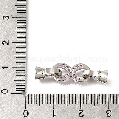 Стойка покрытие бесконечность латунь микро паве кубический цирконий складные застежки KK-F883-20P-1