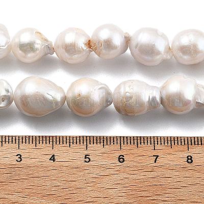 Нити натуральных бусин с ядровым жемчугом PEAR-B004-15B-02B-1