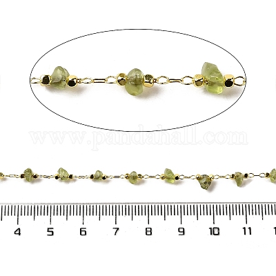 Цепочки из бисера с натуральным перидотом ручной работы CHC-F020-10G-03-1