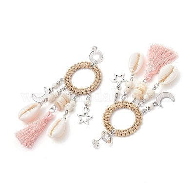 3 пара сережек-гвоздиков в виде ракушек EJEW-TA00615-1