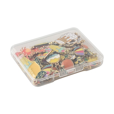 48шт 12 стиля подвески из сплава с эмалью ENAM-FS0003-51-1