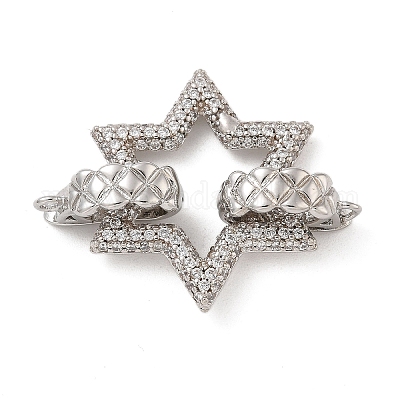 Реечное покрытие латунь микро паве прозрачный кубический цирконий складные застежки KK-A234-021A-P-1