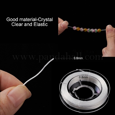 10m 0.8mm White Elastic Strong Beading String, Crystal String Cord Thread, Stretchy  String for Necklace Bracelet DIY Jewelry Making Beading 
