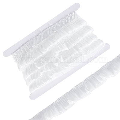 9 ярд шифоновой кружевной ленты с морщинами OCOR-HY0002-38A-02-1