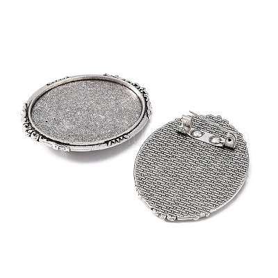 Овальные тибетском стиле сеттинги брошь кабошон TIBE-S172-AS-NR-1