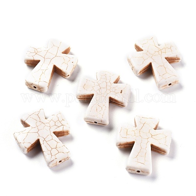 Синтетические бирюзовые бусины&nbsp;X-TURQ-G117-30x35mm-04-1