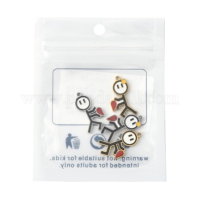 2 пара 2-х цветных магнитных подвесок ко Дню святого Валентина из нержавеющей стали 304 с эмалью STAS-FS0002-08-1