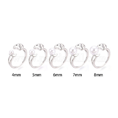 Закрепки для колец-манжет из латуни в форме луны KK-T076-40P-1