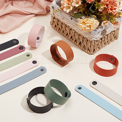 12 шт. 12 цвета плоские браслеты из искусственной кожи для женщин и мужчин BJEW-AN0001-83-1