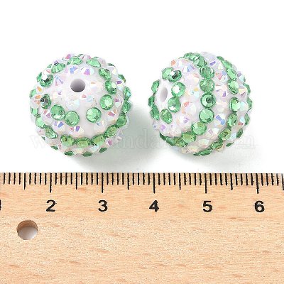 Полосатые бусины из смоляных стразов OACR-A037-01I-1