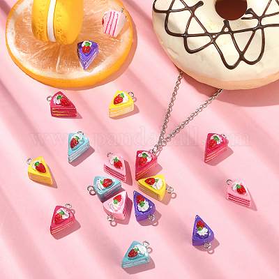 50 шт. 5 цвета непрозрачные подвески из смолы RESI-CJ0003-24-1