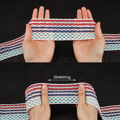 5 м плоский полиэстеровый волнистый эластичный шнур радужного цвета&nbsp;OCOR-GF0003-85C-1