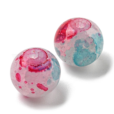 Прозрачные стеклянные бусмины кракле GLAA-D012-02A-1