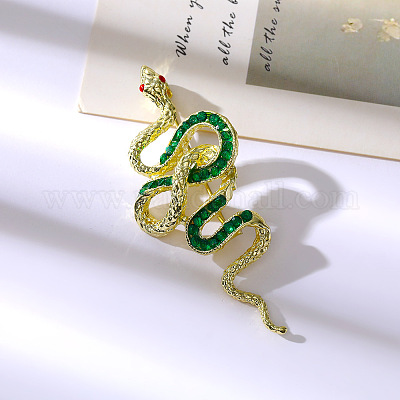 Броши со стразами в виде змеи aolly JEWB-V008-01LG-02-1