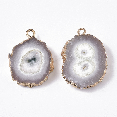 Естественно druzy агат подвески G-N325-04F-1