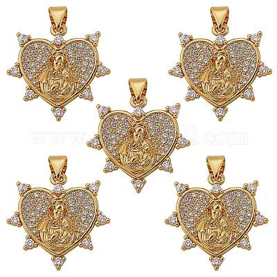 5 шт. Латунные подвески с микропаве ZIRC-SZ0002-54-1