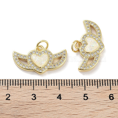 Латунные микропаве прозрачные подвески с фианитом KK-L213-011G-01-1