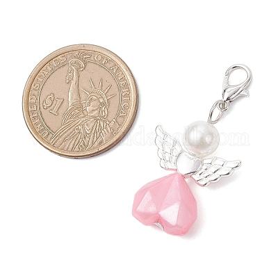 Подвеска в виде сердца в виде ангела из акрила HJEW-JM04187-1