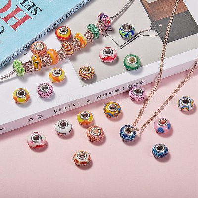 38шт 19 цвета ручной работы из полимерной глины европейские бусины CLAY-SZ0001-51-1