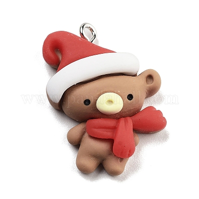 Подвески из непрозрачной смолы на рождественскую тематику RESI-F054-B12-1