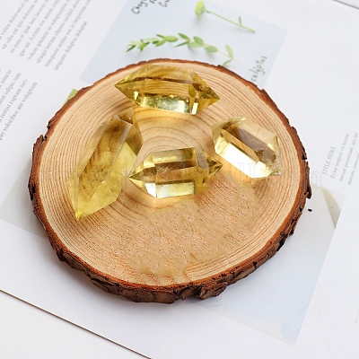 Палочки с двойной башней из натурального цитрина и целебного камня PW-WG12520-03-1