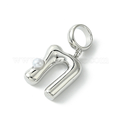 Покрытие стойки латунь с АБС-пластиком жемчуг европейские подвески KK-G501-02N-P-1