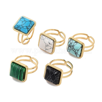 Ионное покрытие (IP) кольцо из нержавеющей стали 304 RJEW-B059-10G-1