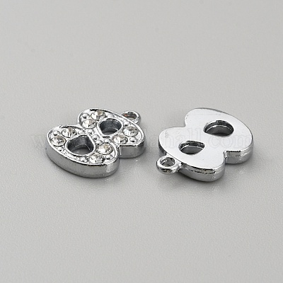 Подвески сплава Rhinestone ALRI-WH0006-03P-08-1