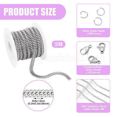 Наборы для изготовления цепочек из нержавеющей стали 304 DIY-TA0012-22-1