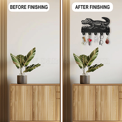 Настенные вешалки из дерева и железа HJEW-WH0055-074-1