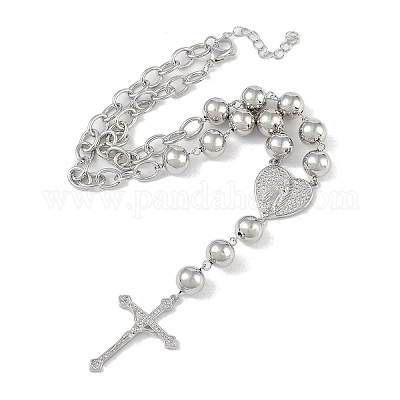 Ожерелья с подвесками из латуни с прозрачным кубическим цирконием NJEW-H028-02P-1