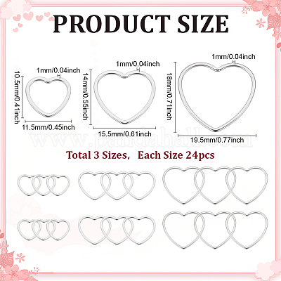 72 шт. 3 стиля соединительного кольца из нержавеющей стали 304 STAS-ME0002-38-1