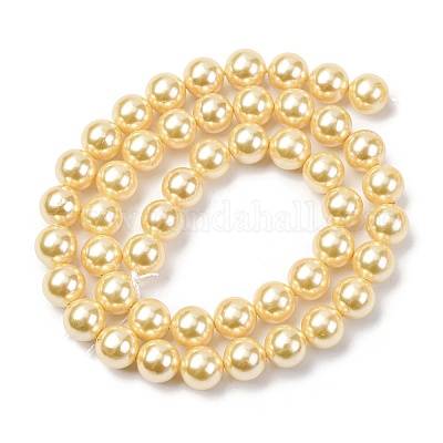 Гальванические оболочки жемчужные бусы пряди BSHE-G041-8mm-01-1