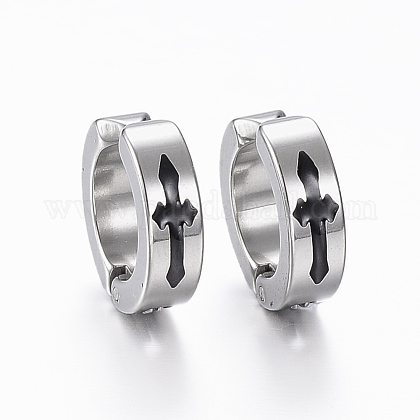 304 Edelstahl-Clip-on Ohrringe EJEW-H351-10P-1