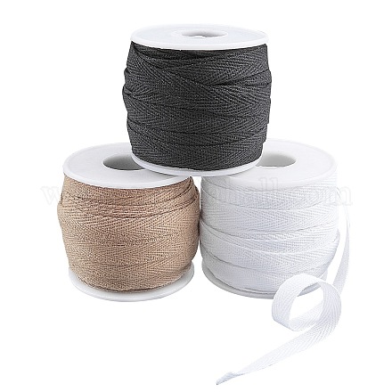 綿ツイルテープリボン  ヘリンボーンリボン  裁縫用  ミックスカラー  3/8インチ（10mm）  3色/セット OCOR-NB0001-24-1