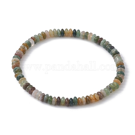 Bracelets extensibles en perles d'agate indienne naturelle BJEW-JB09980-01-1