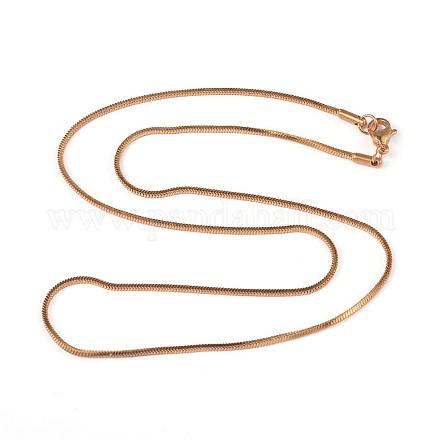 304 acero inoxidable cadena de serpiente cuadrada collares NJEW-K049-05G-1