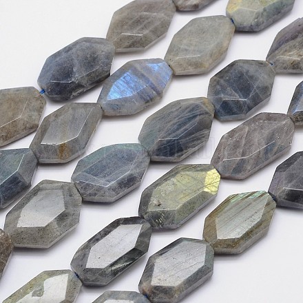 Faceted Nuggets Natural Labradorite Bead Strands G-I155-07A-1