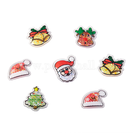 30шт 5 стиля ПВХ пластик с пластиковыми кабошонами с пайетками KY-CJ0001-37-1