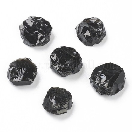 Cuentas de obsidiana negra natural cruda áspera G-H254-14B-1