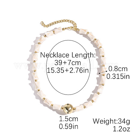 Ожерелья из бисера в форме кости из сплава богемского овала с синтетической бирюзой FS-WG16541-04-1