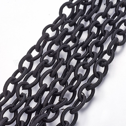 1strand cadenas de cable de seda hechas a mano en tono negro lazo X-NFS037-01-1