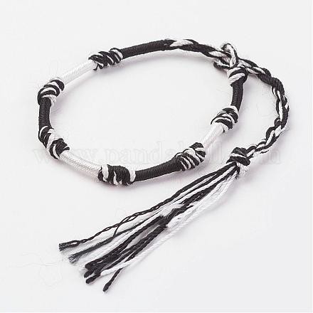 Braided Silk Thread Bracelets BJEW-N0032-05H-1