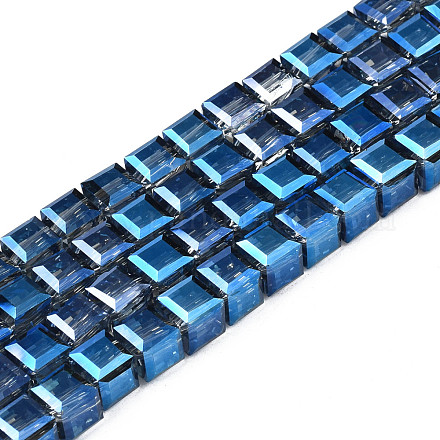Electroplate Transparent Glass Beads Strands EGLA-N002-28-D01-1