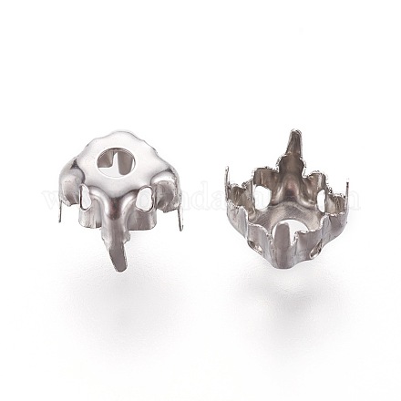プロングのセッティングでステンレス鋼を縫う  ss28ダイヤモンド形状ラインストーンの爪のセッティング  ステンレス鋼色  トレイ：5mm  5.5x5.5mm STAS-L229-06P-1