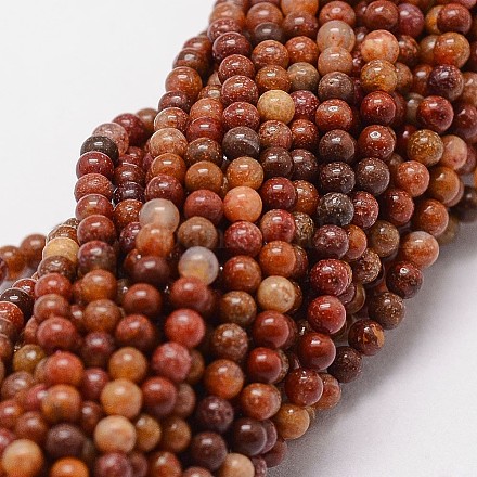 Chapelets de perles en jaspe arc-en-ciel rouge G-N0193-01-2mm-1