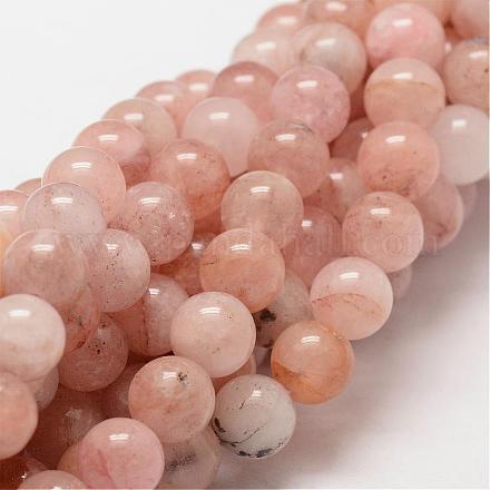 Morganite naturelle chapelets de perles rondes G-O143-05-8mm-1