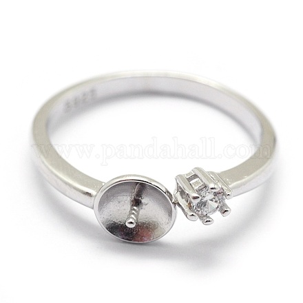 Componentes del anillo de dedo de plata de ley 925 ajustables STER-I016-037P-1