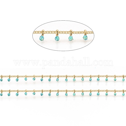 Handgefertigte Perlenkette aus Messing CHC-G011-07G-07-1